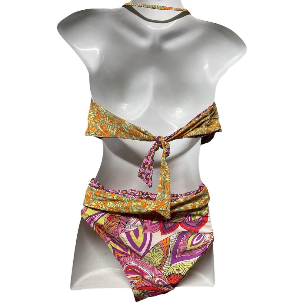 TRINA TURK Bikini Swimsuit Amazonia Twist/Shash Colorful Multi-print Size 8 - Picture 6 of 6